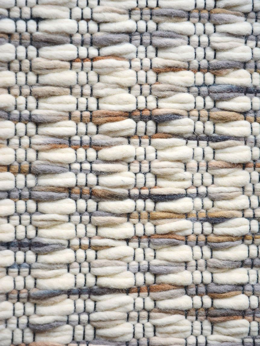 Wollteppich Grain Bunt / Grau