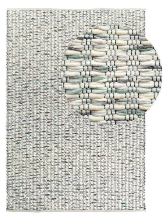 Wollteppich Grain Bunt / Blau