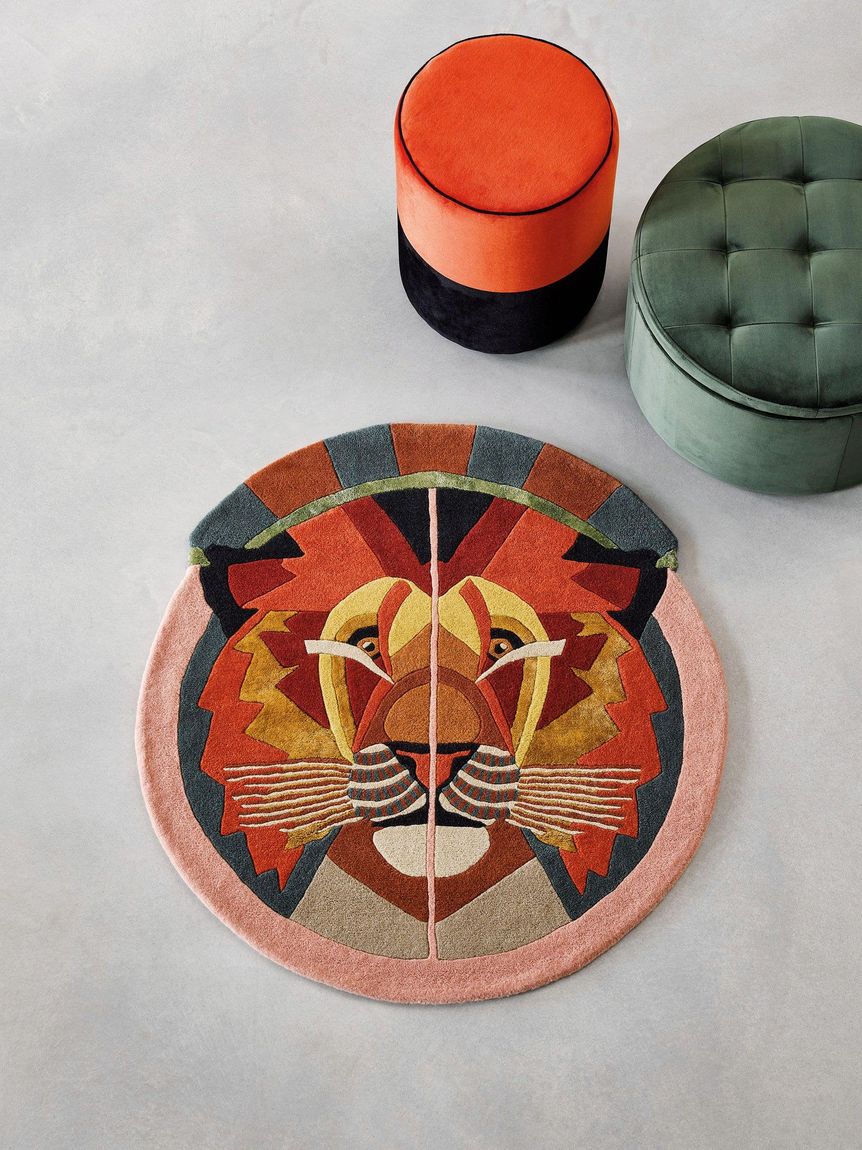 Wollteppich rund Zodiac 100x100 cm Bunt