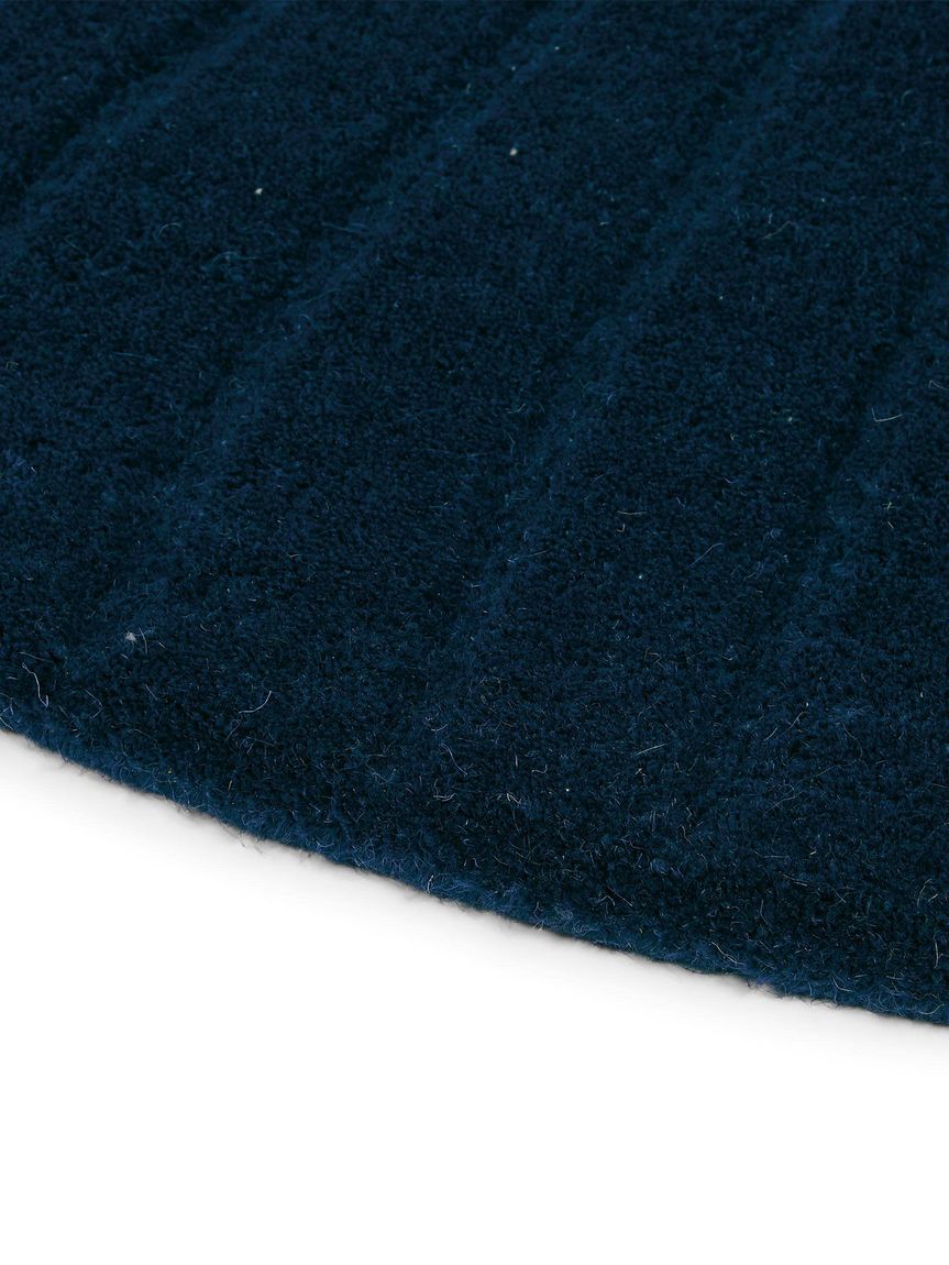 Wollteppich Folia Ø 150 cm rund Blau