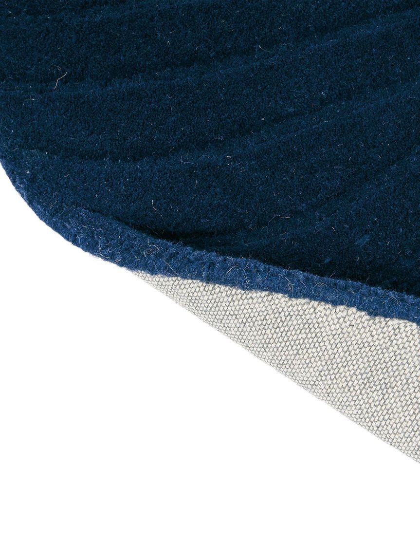 Wollteppich Folia Ø 150 cm rund Blau