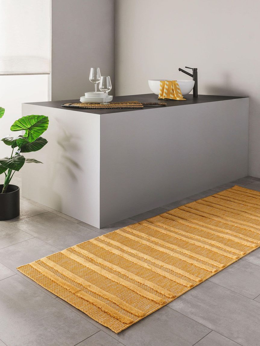 In- & Outdoor Teppich Bonte Läufer 75x220 cm Gelb