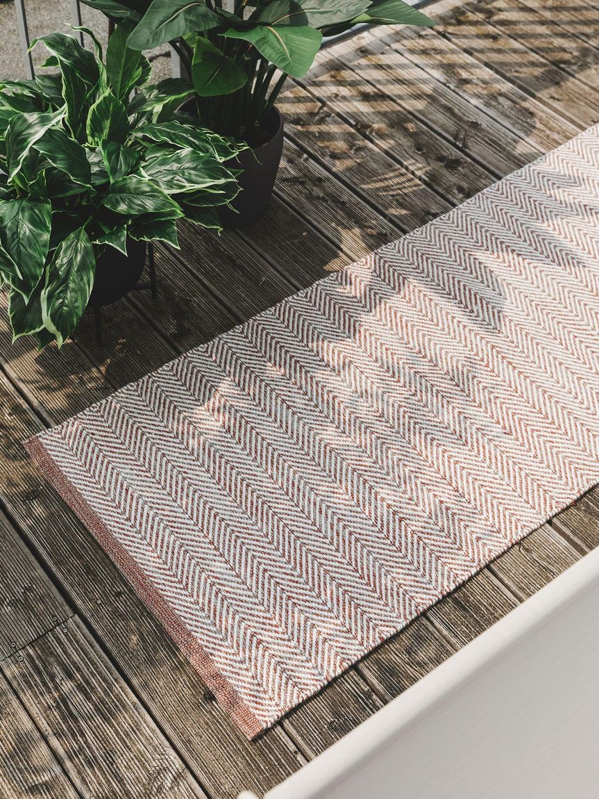 Teppich Läufer aus recyceltem Material Rio 70x200 cm Terrakotta