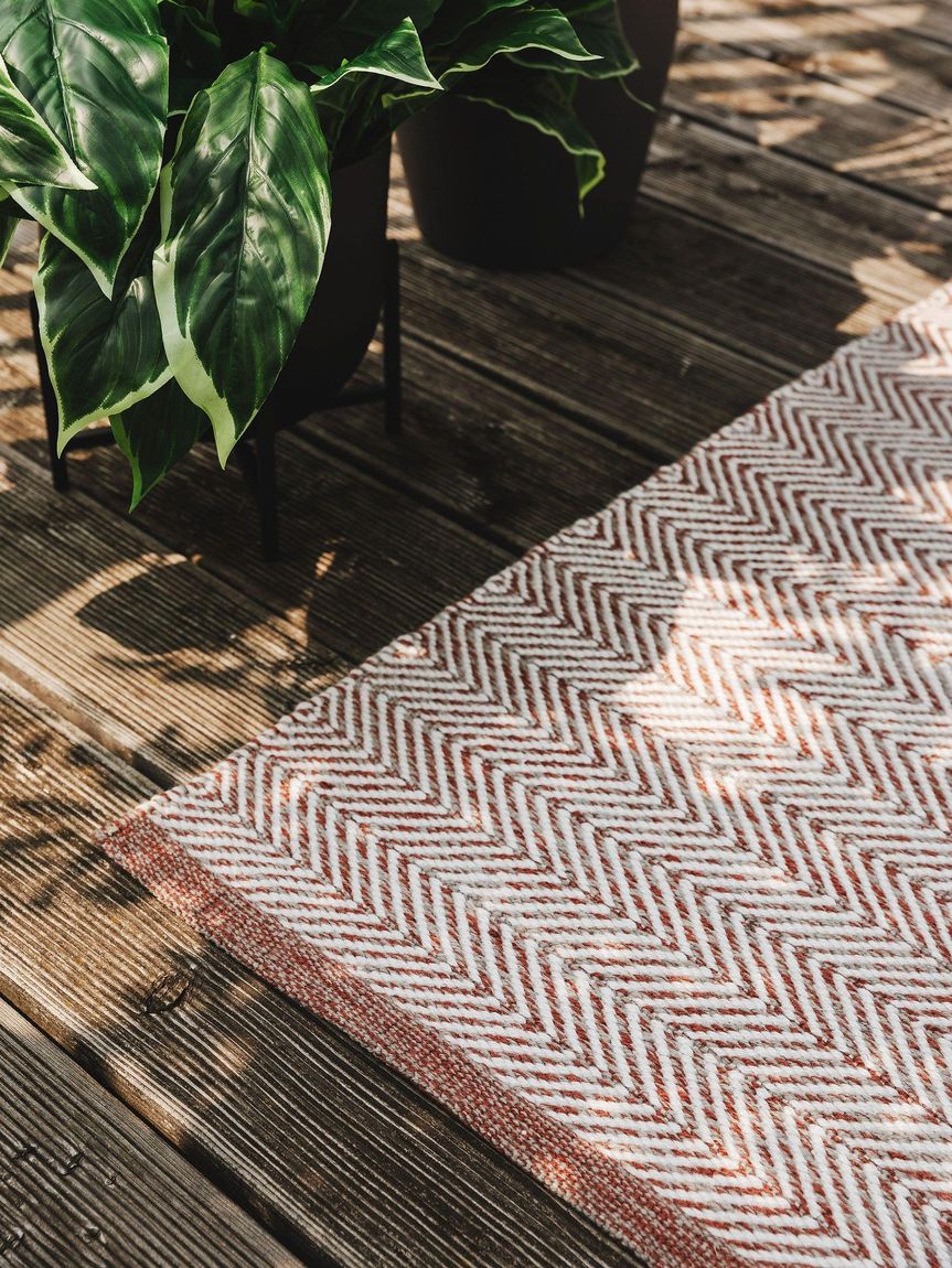 Teppich Läufer aus recyceltem Material Rio 70x200 cm Terrakotta