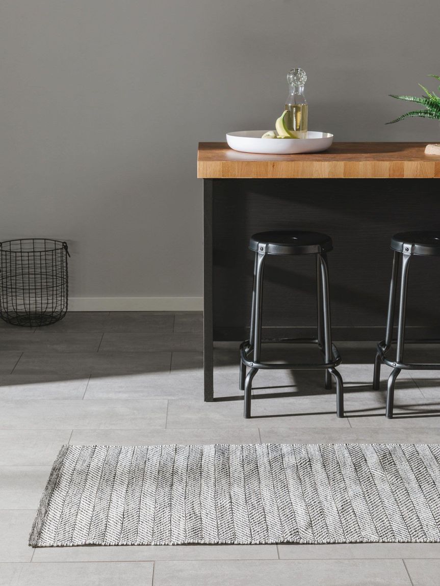 Teppich Läufer aus recyceltem Material Rio 70x200 cm Grau