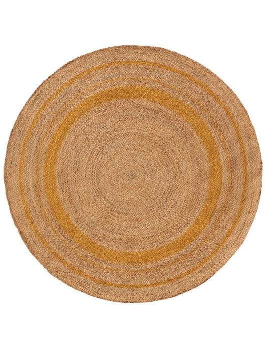 Juteteppich Jutta 115 cm rund Gelb