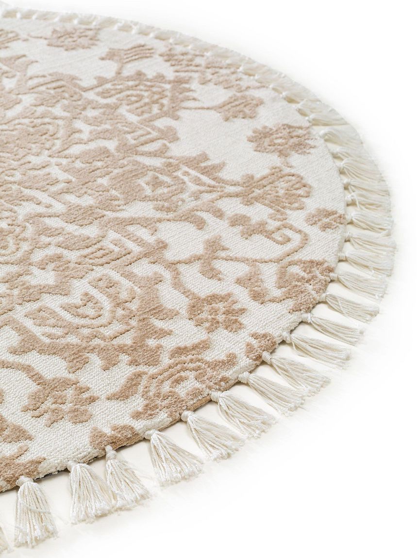 Teppich Elias Ø 150 cm rund Beige - Voelpe