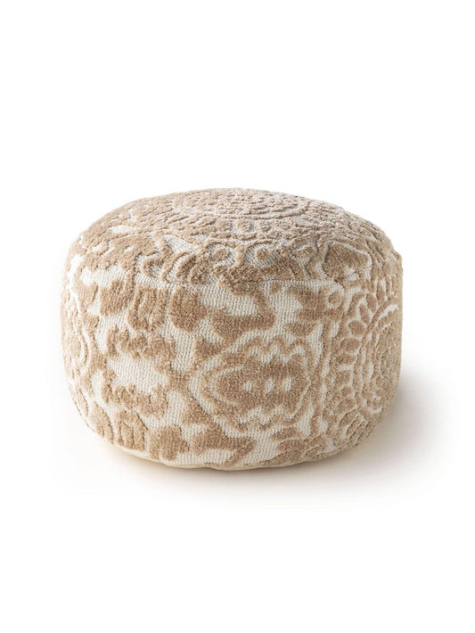 Pouf Elias 55x55x30 cm Beige - Voelpe