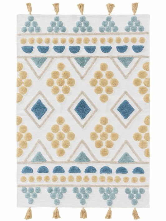 Waschbarer Kinderteppich Maya Blau
