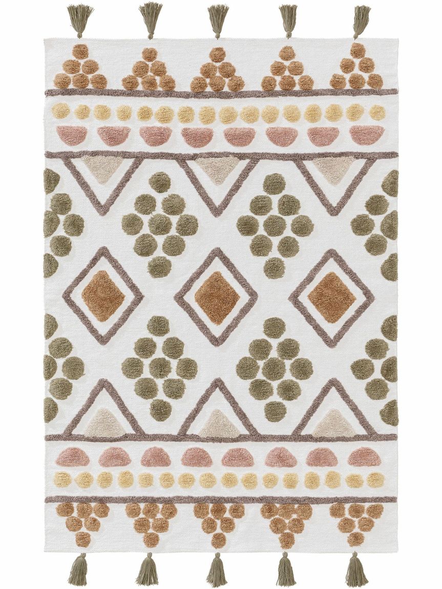 Waschbarer Kinderteppich Maya Bunt / Beige - Voelpe