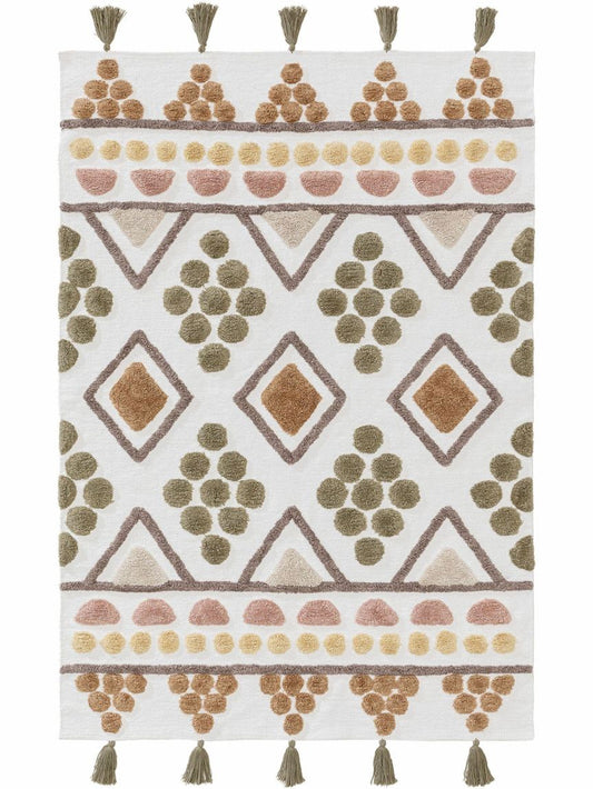 Waschbarer Kinderteppich Maya Bunt / Beige - Voelpe