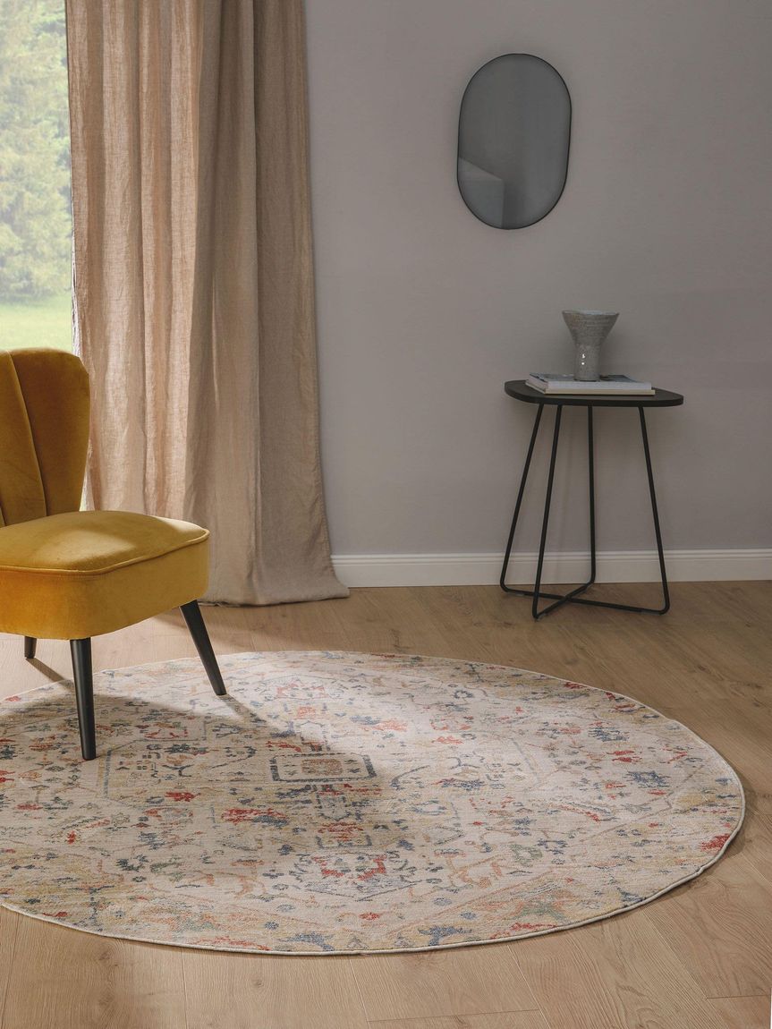 Viskoseteppich rund Haven Ø 160 cm rund Bunt / Beige