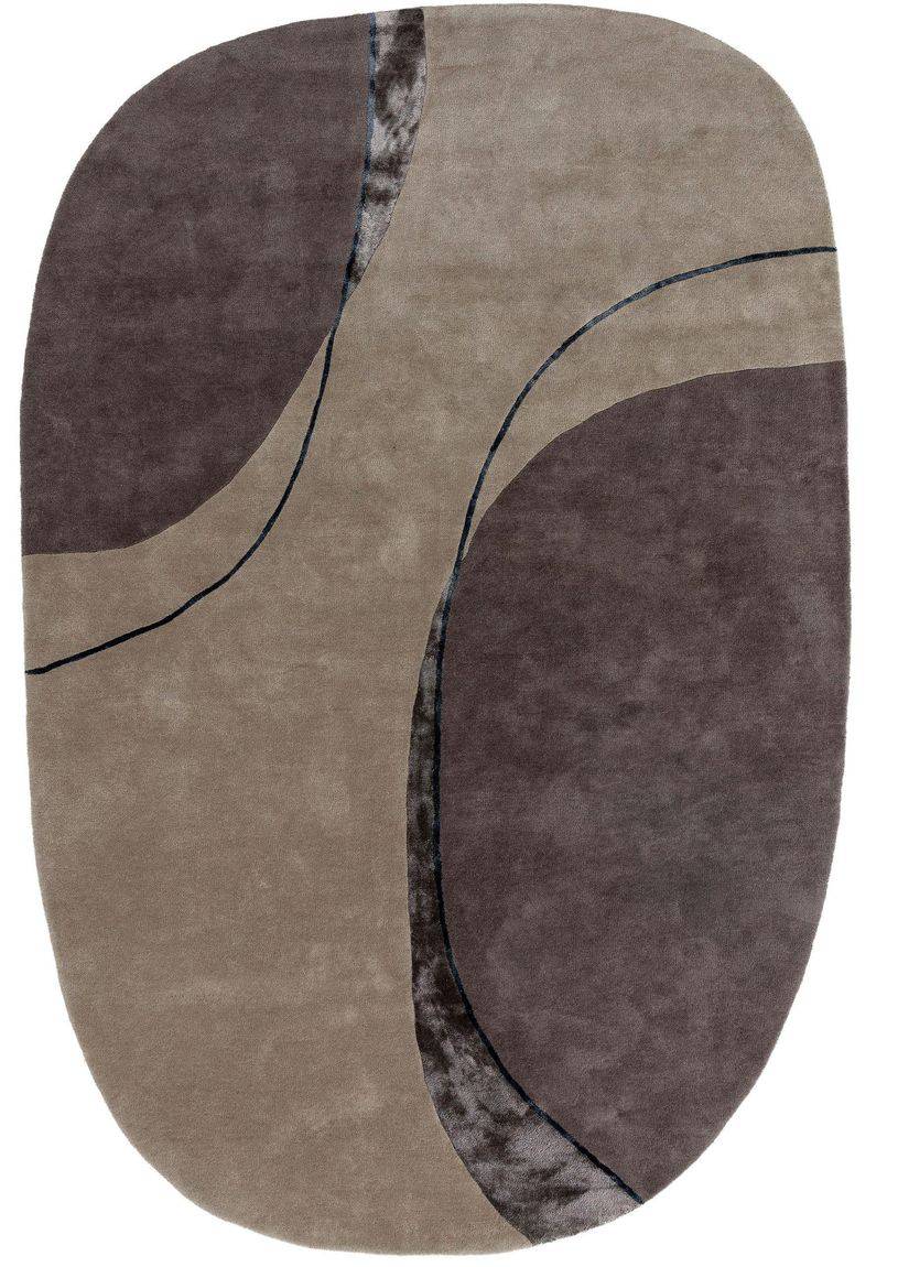 Wollteppich Shape_Line Taupe - Voelpe