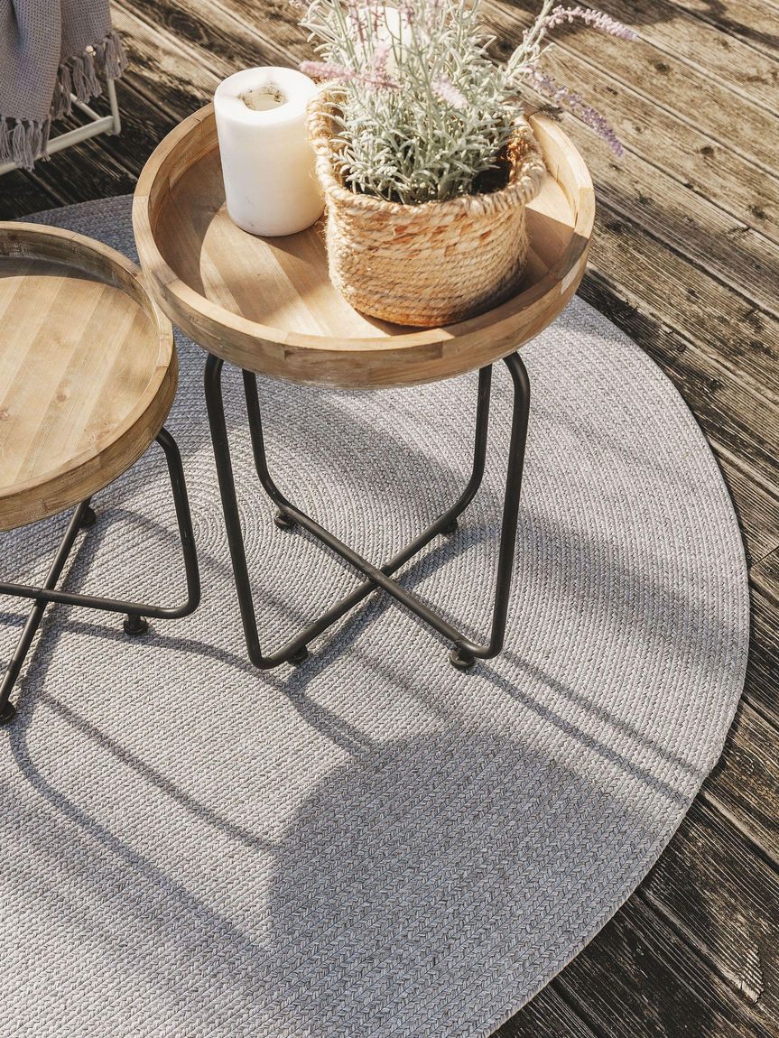 In- & Outdoor Teppich oval Nandi Grau - Voelpe