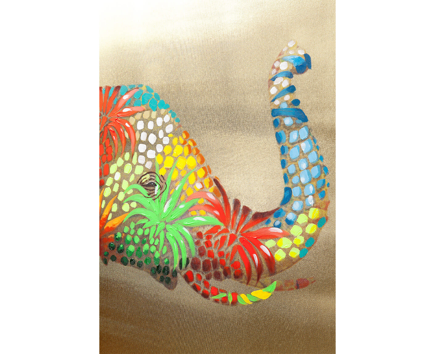 Leinwandbild Gemälde Flower Elefant 120x90 cm