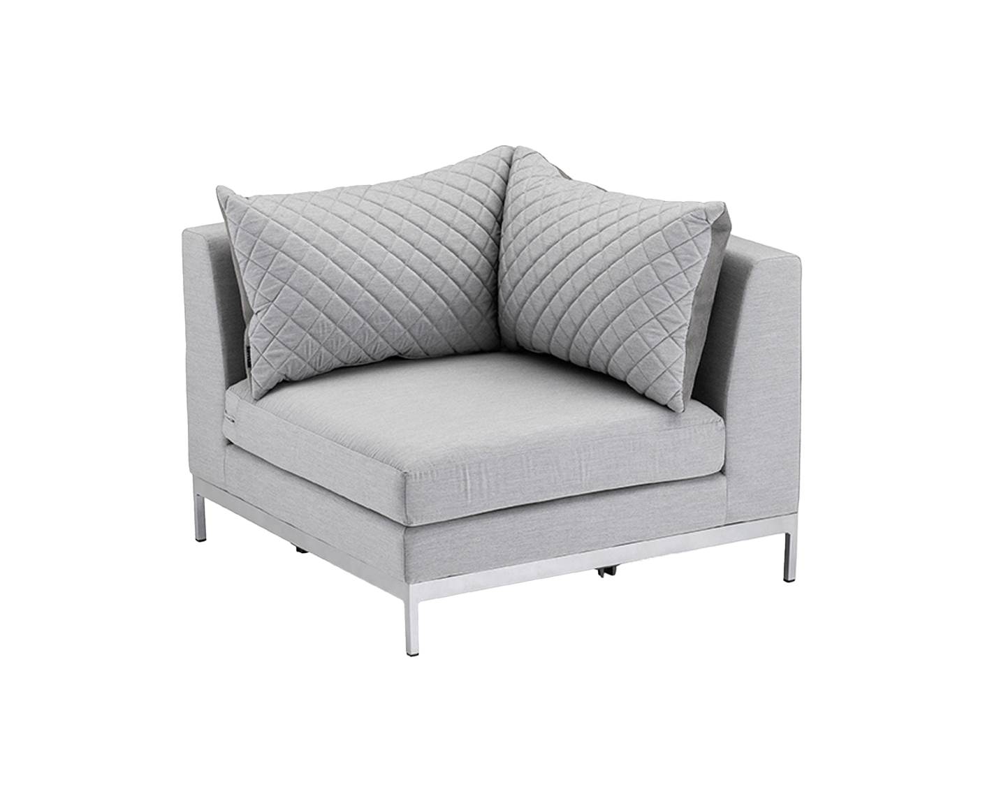 Kettler Gartenlounge 4-Sitzer Ego Modular mit Couchtisch 95 x 95 cm Silber / Sunbrella