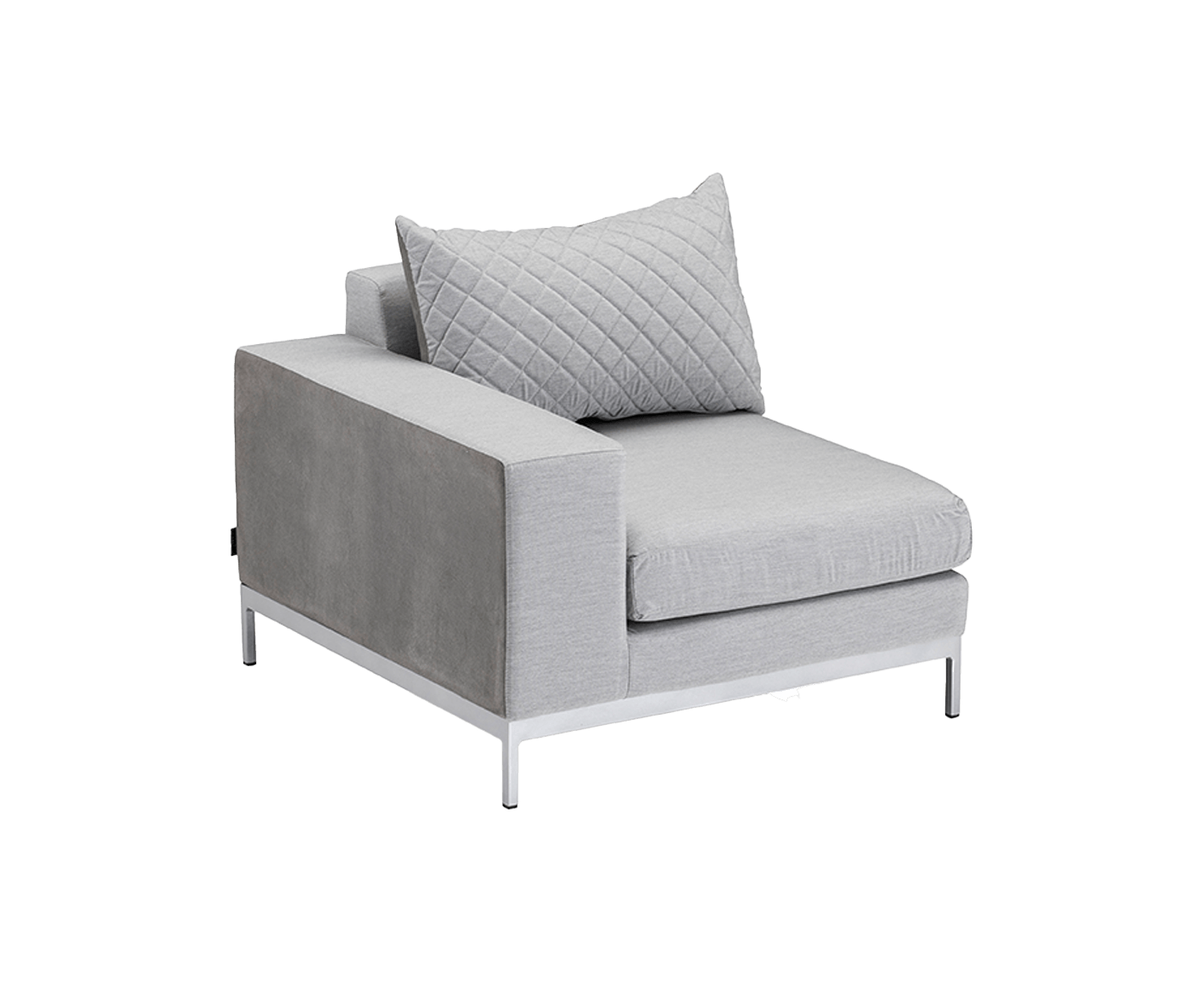 Kettler Gartenlounge 4-Sitzer Ego Modular mit Couchtisch 95 x 95 cm Silber / Sunbrella