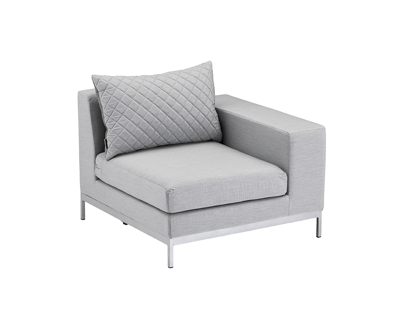 Kettler Gartenlounge 4-Sitzer Ego Modular mit Couchtisch 95 x 95 cm Silber / Sunbrella