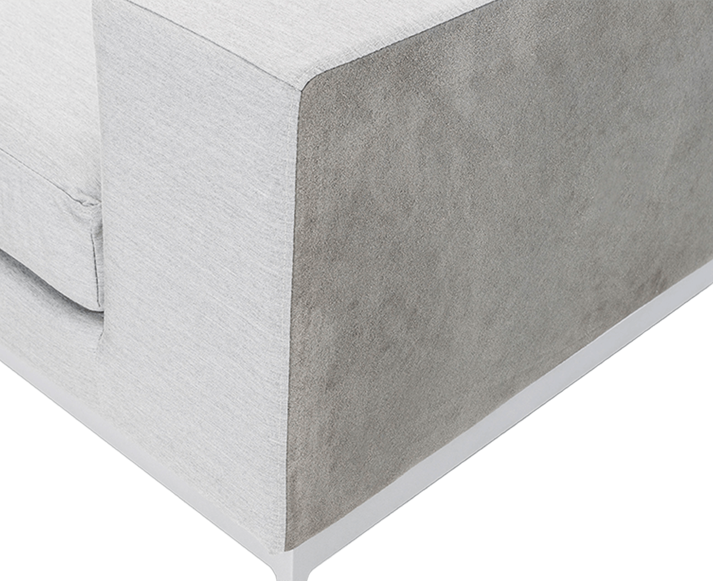 Kettler Ego Modular Endteil Links Silber / Hellgrau Sunbrella