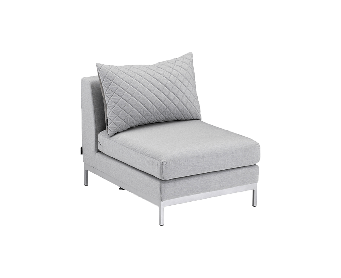 Kettler Gartenlounge 4-Sitzer Ego Modular mit Couchtisch 95 x 95 cm Silber / Sunbrella