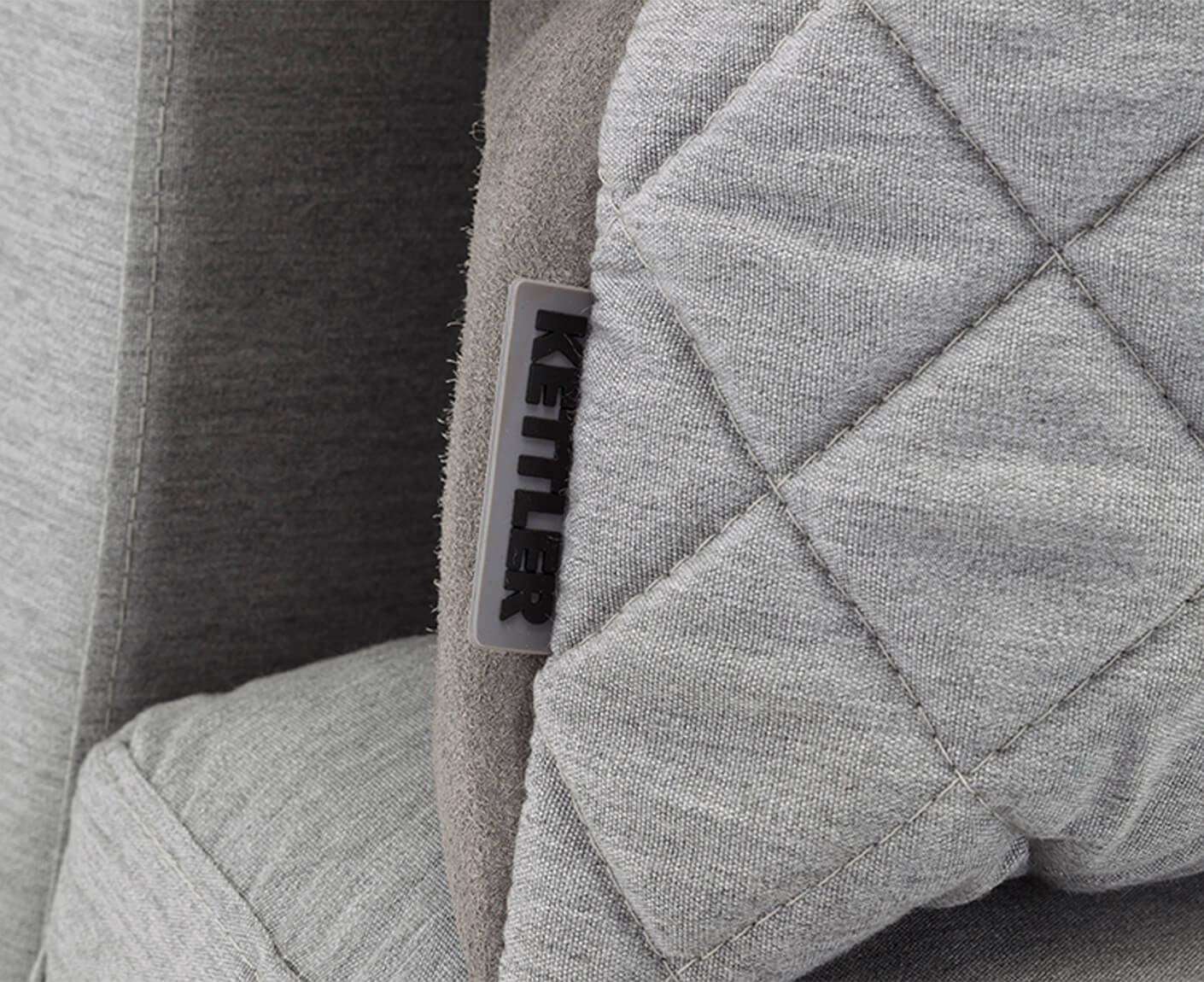 Kettler Ego Modular Endteil Links Silber / Hellgrau Sunbrella