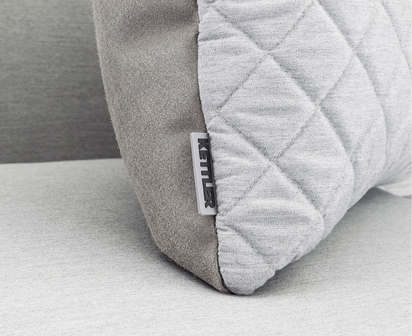 Kettler Ego Modular Endteil Links Silber / Hellgrau Sunbrella