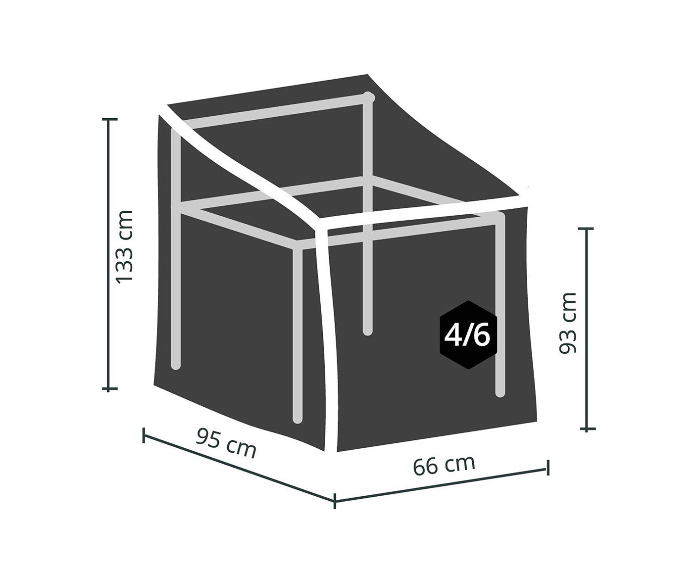 Profi-Schutzhülle für Stühle 95x66x133 cm (BxTxH) Hellgrau