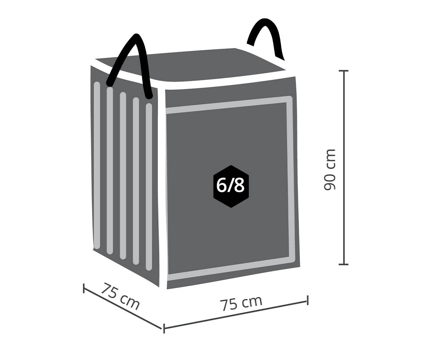 Profi-Schutzhülle für Lounge Polster 75x75x90 cm (BxTxH) Hellgrau