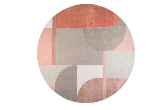 Hilton Teppich Ø240 cm Grau/Pink