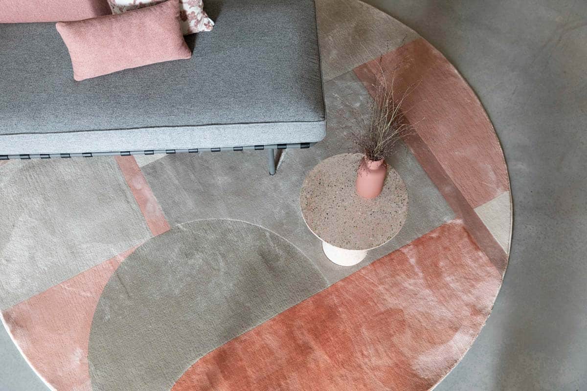 Hilton Teppich Ø240 cm Grau/Pink