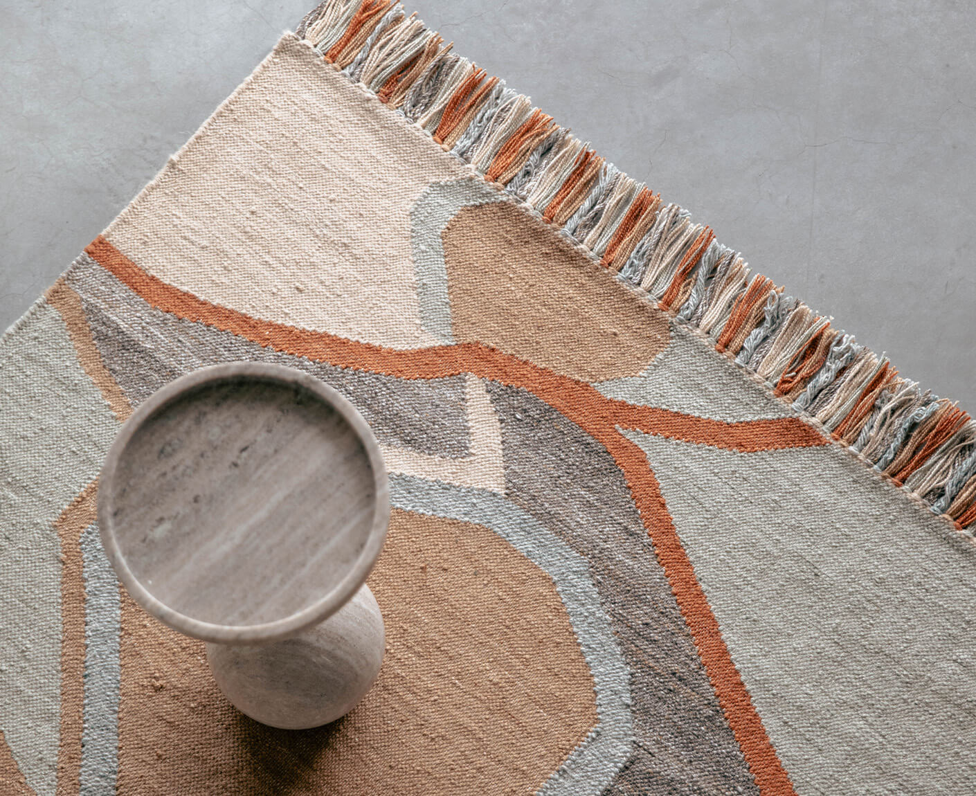 Saigon Teppich 160 x 230 cm recyceltem PET Beige / Orange