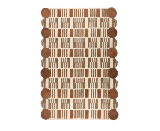 Mundra Woll Teppich 160 x 230 cm Beige