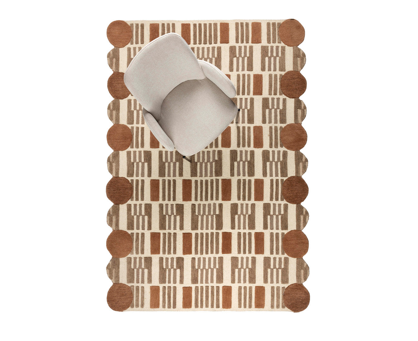 Mundra Woll Teppich 160 x 230 cm Beige