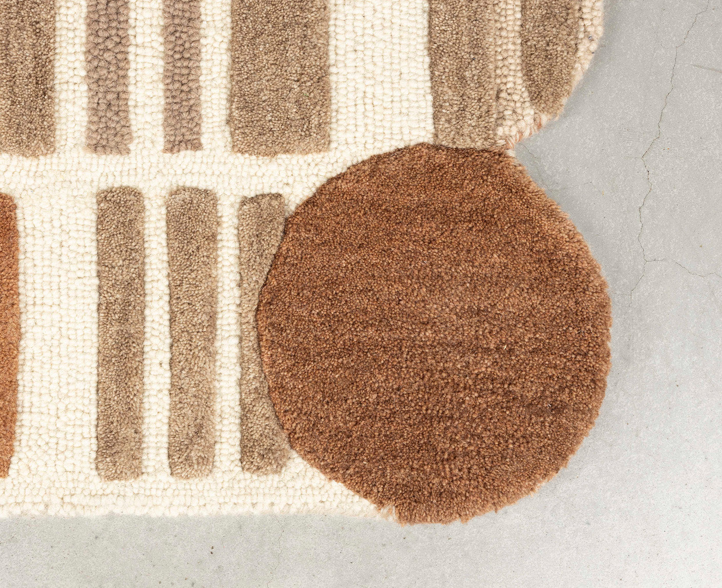 Mundra Woll Teppich 160 x 230 cm Beige