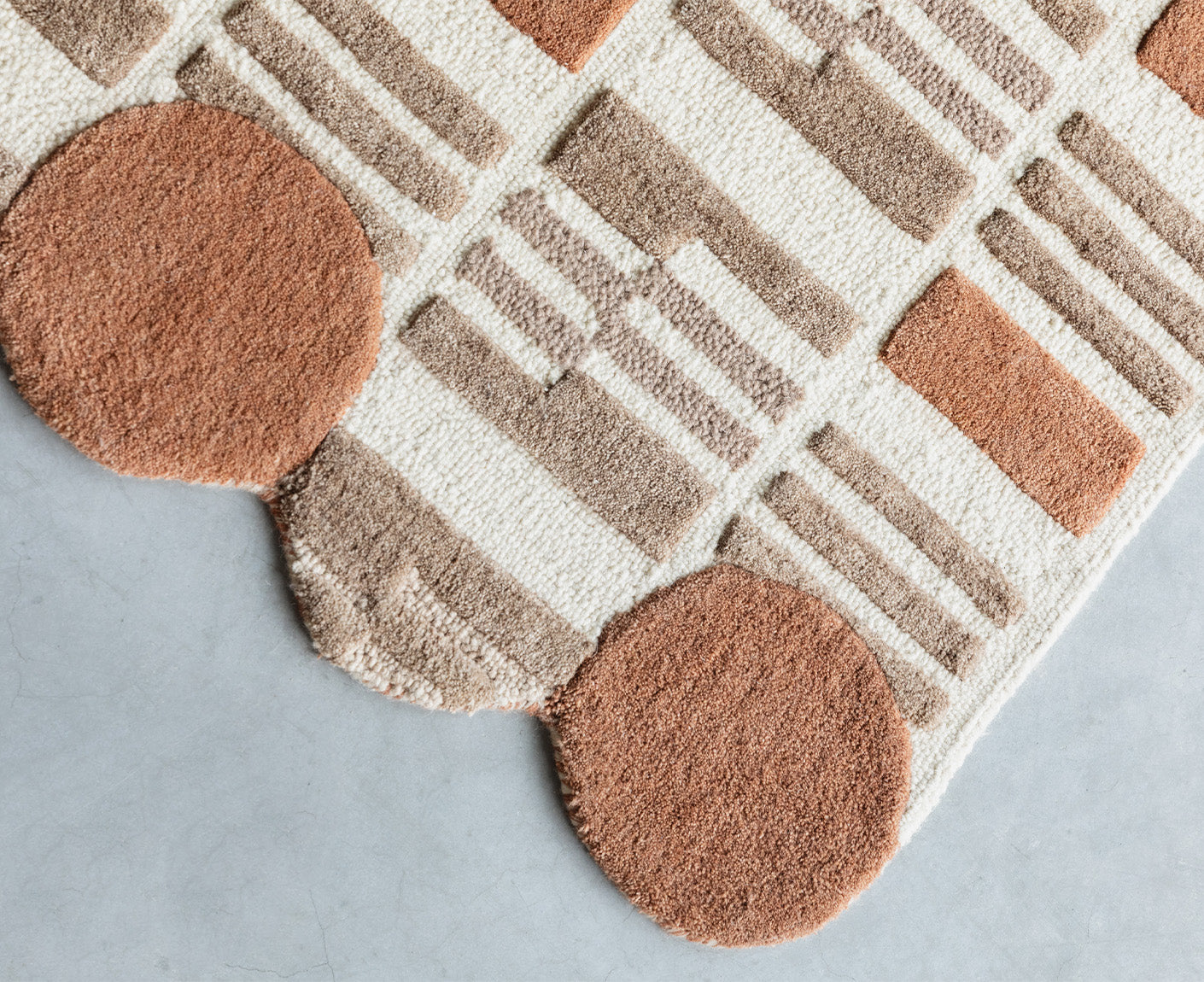 Mundra Woll Teppich 160 x 230 cm Beige