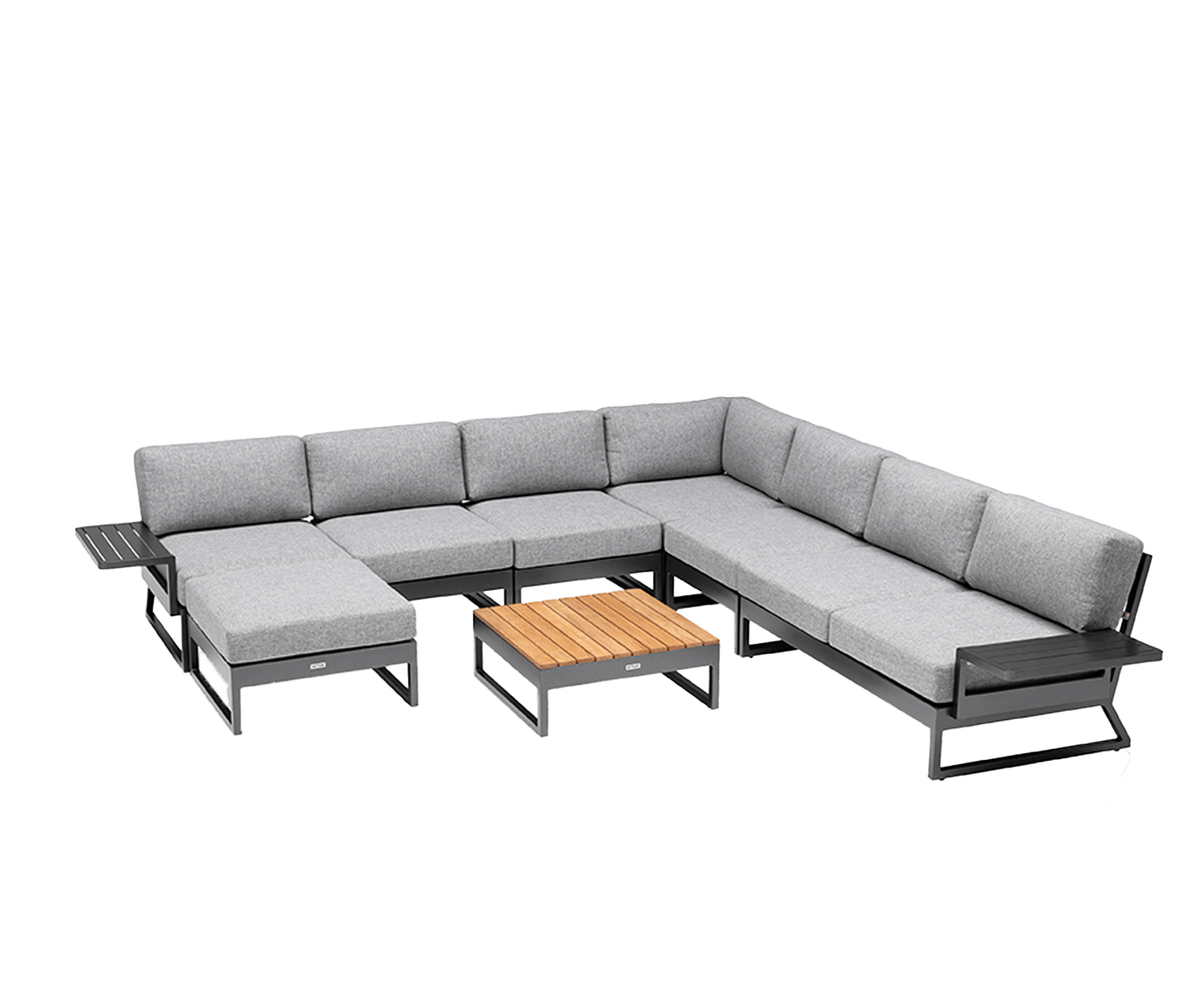 Kettler Ocean Skid Platform Gartenlounge 313 x 313 cm Hellgrau meliert