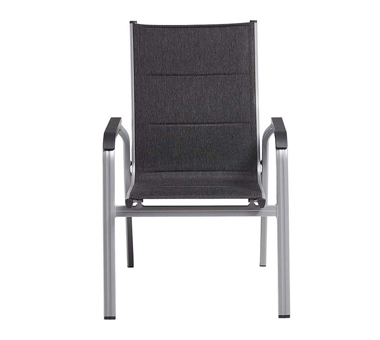 Kettler Basic Plus Padded Stapelsessel, montiert, Silber / Anthrazit