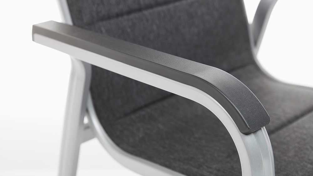 Kettler Basic Plus Padded Stapelsessel, montiert, Silber / Anthrazit