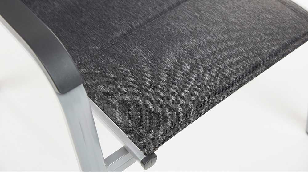 Kettler Basic Plus Padded Stapelsessel, montiert, Silber / Anthrazit