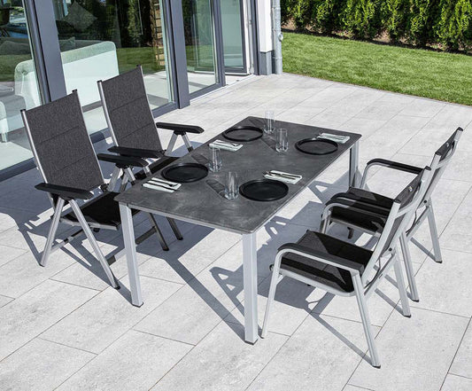 Kettler Cubic / Kettalit Gartenset 5tlg. Anthrazit / Silber