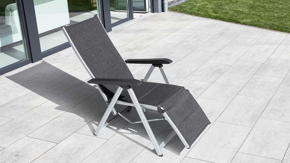 Kettler Basic Plus Padded Relaxsessel Silber / Anthrazit - Voelpe