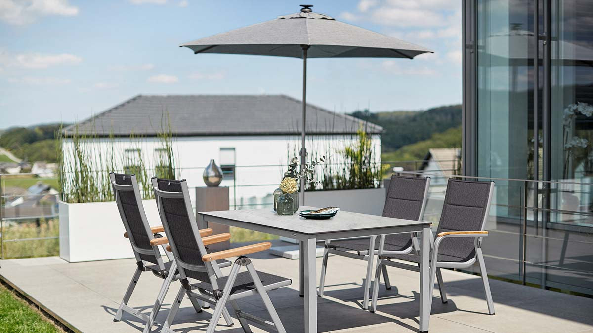 Kettler Granada Padded Multipositionssessel Silber / Anthrazit