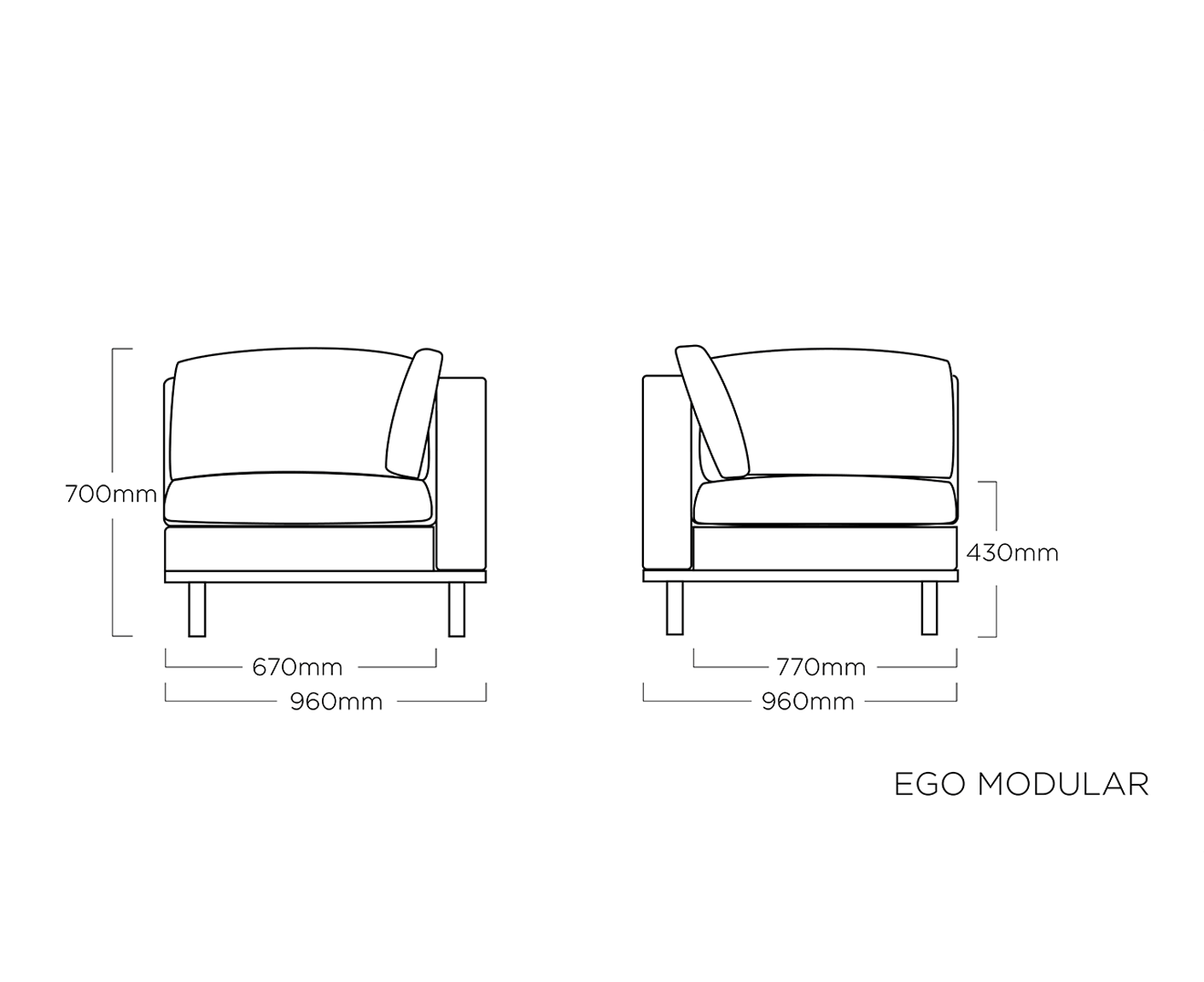 Kettler Gartenlounge 7-teilig Ego Modular Ecklounge mit Couchtisch Anthrazit / Sunbrella