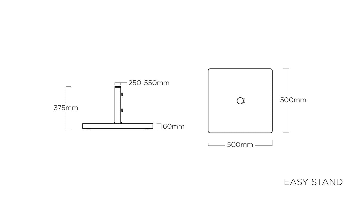 Kettler Easy Stand Schirmständer 40 kg grau - Voelpe