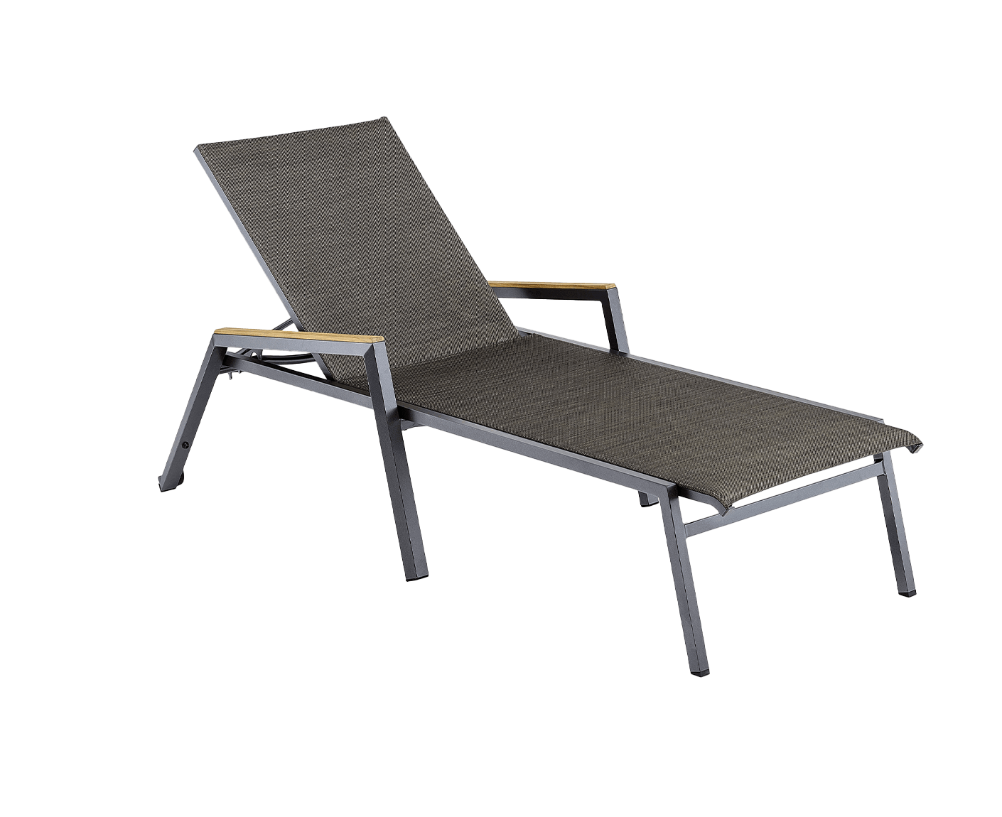 Kettler Ocean Skid Sonnenliege Anthrazit-Teak / Bronze