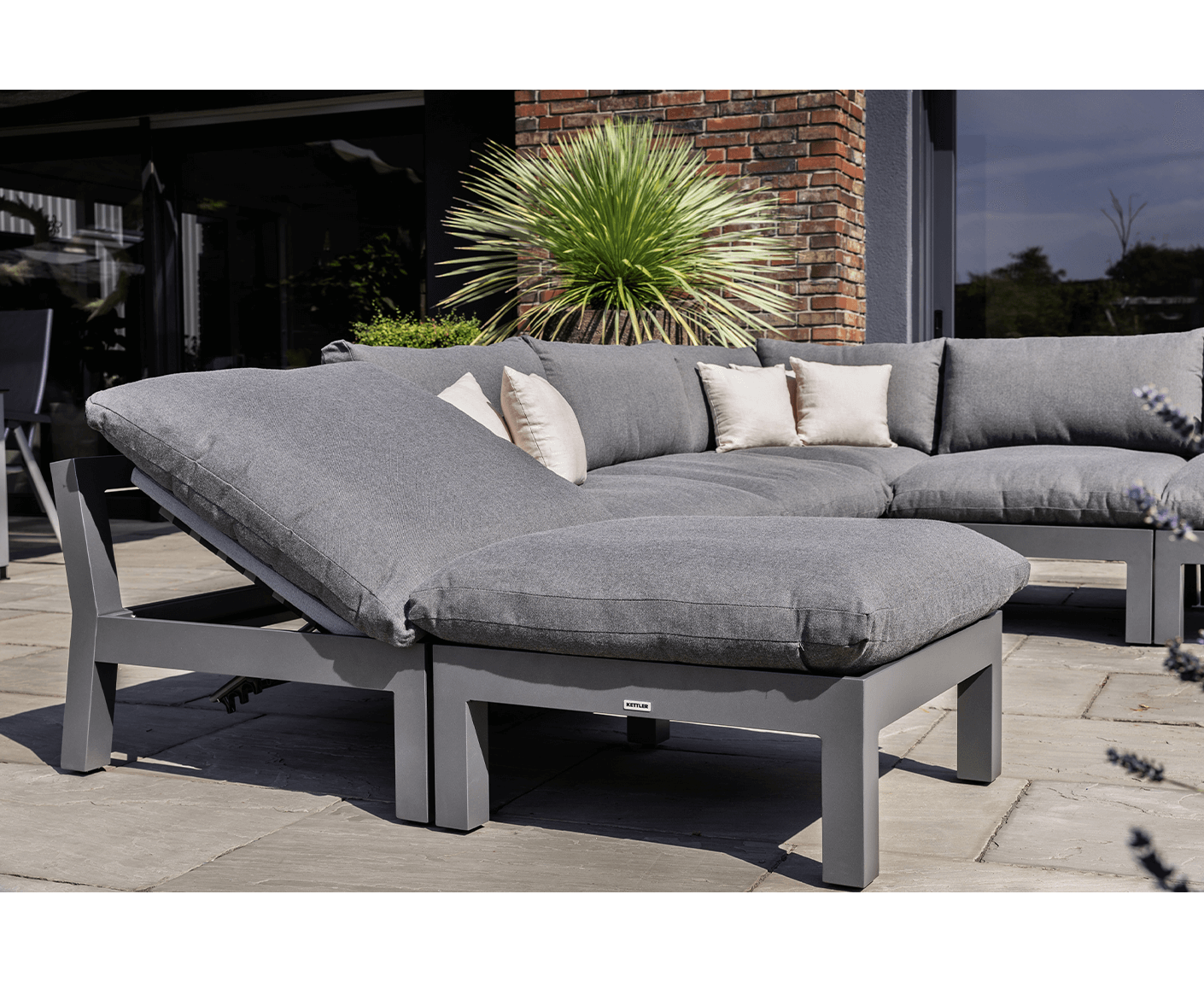 Kettler Gartenlounge Comfort Loungeset Outdoorsofa 6-teilig Anthrazit / Graphit