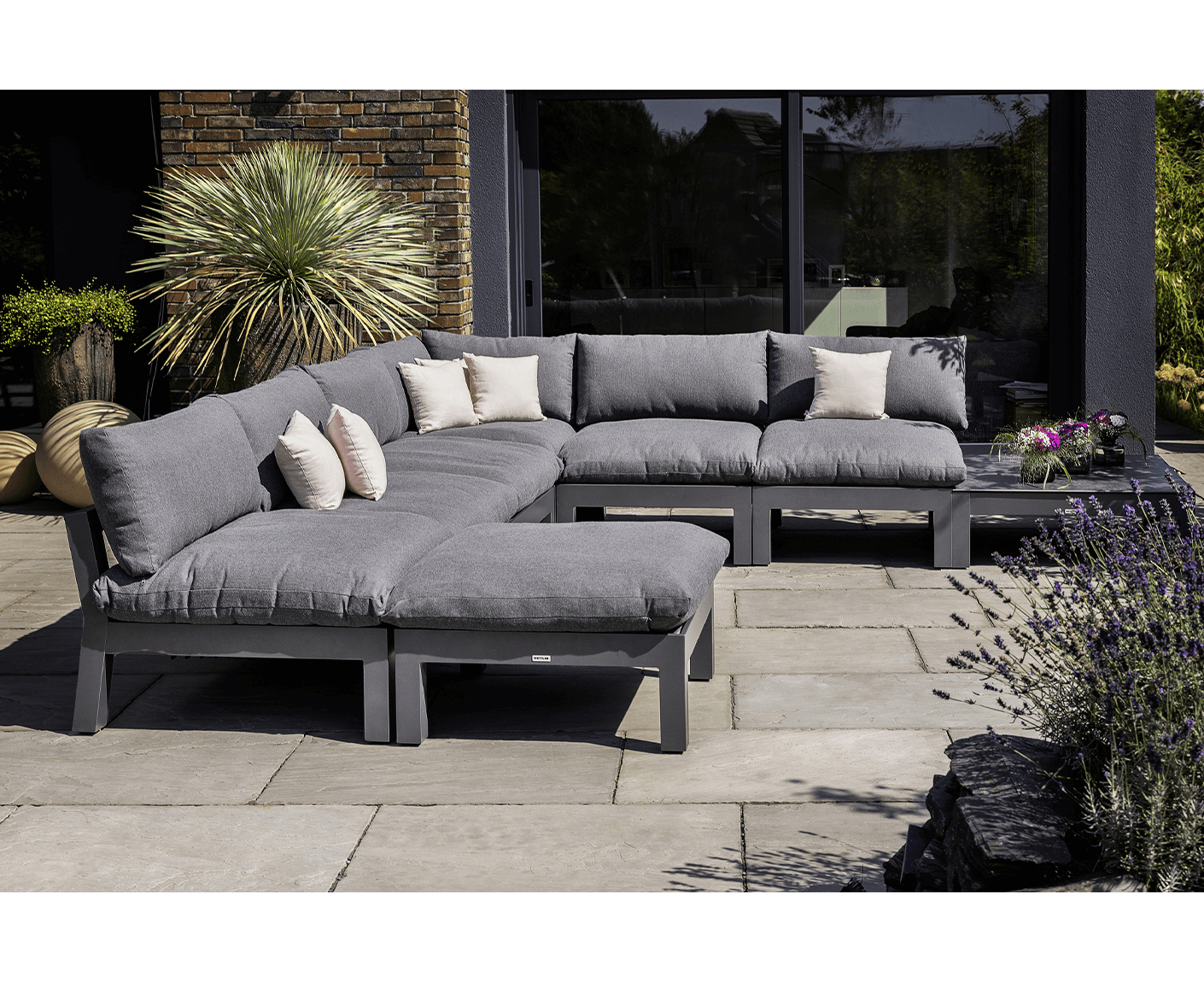 Kettler Comfort Gartenlounge inkl. Tisch Anthrazit / Graphit