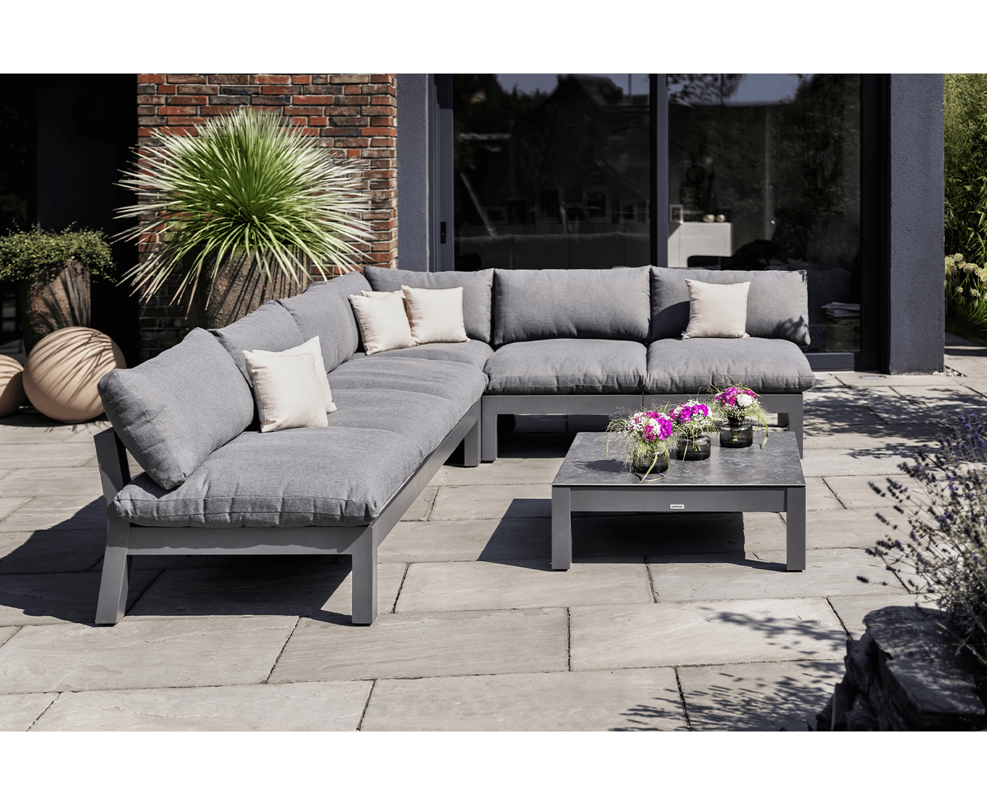 Kettler Comfort Gartenlounge 335 x 255 cm Anthrazit / Graphit