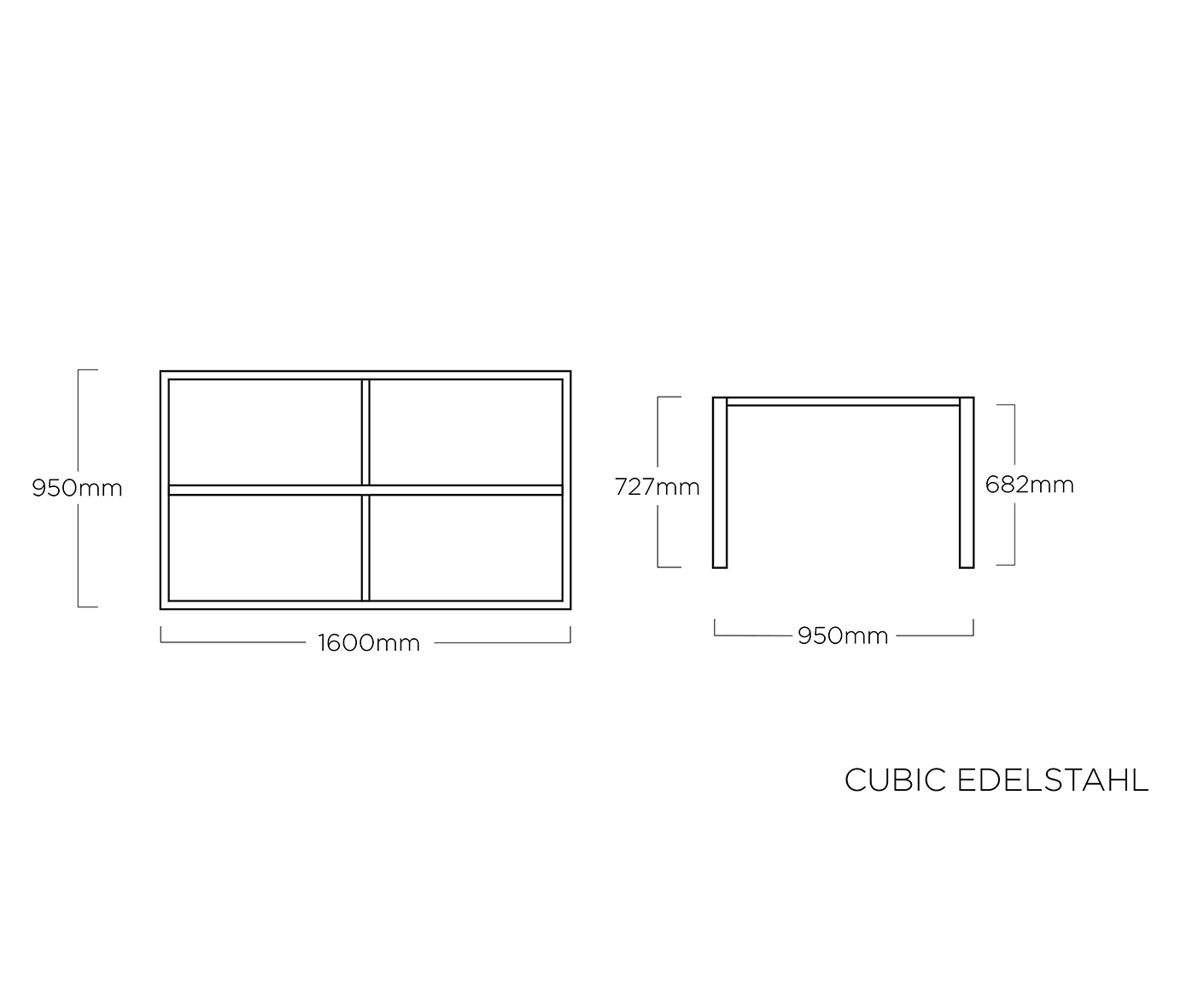 Kettler Gartenmöbelset 5-teilig, Rasmus Stapelsessel mit hoher Rückenlehne und Teakarmlehne gepolstert, Cubic Gartentisch mit HPL Tischplatte in Teakoptik mit Fräsung Silber / Grau