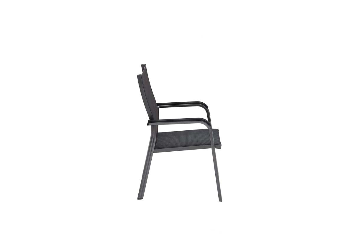 KETTLER BASIC + PREMIUM 4-er Set Stapelsessel Anthrazit / Schwarz